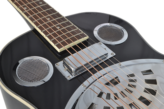 Electro-Acoustic Resonator Guitar Black Br 